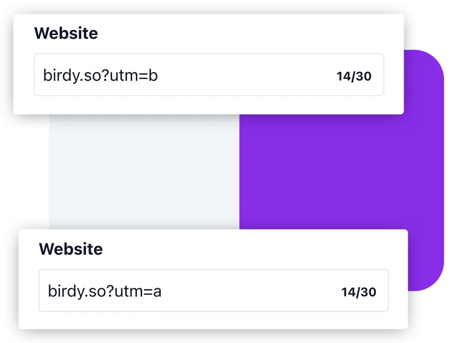 Birdy's Twitter profile A/B testing stats feature screenshot
